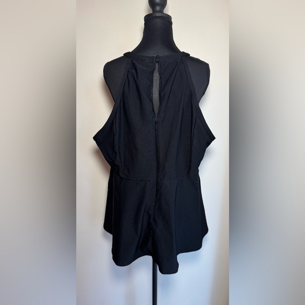 Torrid Women’s 3X Black Cage High Neck Peplum Top Gothic Plus Size Sleeveless - Picture 5 of 9
